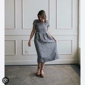 Pyne & Smith No. 17 Midi Dress Blue White Checkered